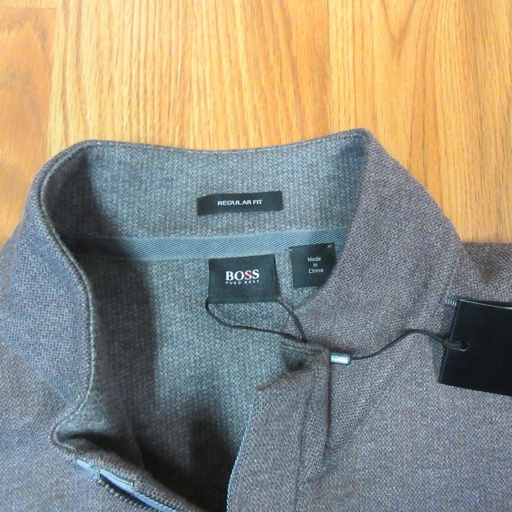 NEW! HUGO BOSS 100% COTTON 1/4 ZIP SWEATSHIRT - Picture 4 of 5